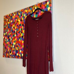 Maroon long sleeve dress